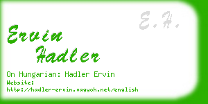 ervin hadler business card